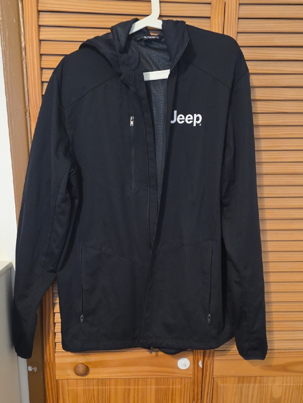 Jeep Black Hooded Windbreaker Jacket